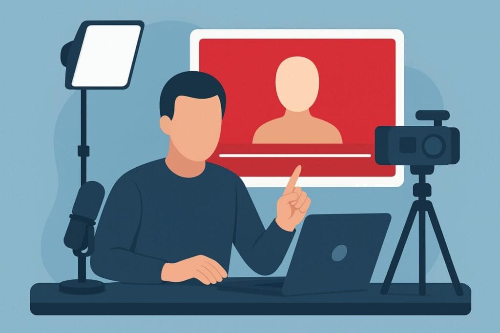 Faceless youtube channel growth illustration 