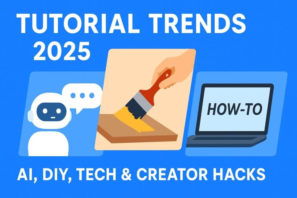 Trending 2025 tutorial topics – AI, DIY, tech illustration